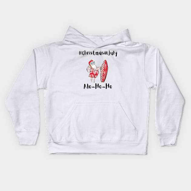 Gift Idea for Christmas in July Party Xmas in July merch Kids Hoodie by The Mellow Cats Studio